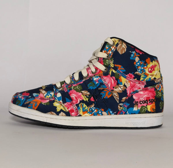 Le Coq Sportif Floral Print High-top Canvas Sneakers