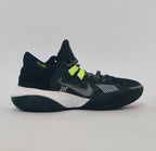 Nike Kyrie Flytrap basketball shoe featuring lime green accents, a white midsole, and a high-traction black outsole.