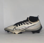 silver and black Nike Mercurial Superfly Academy soccer cleat featuring a Dynamic Fit ankle collar and a specialized multi-ground outsole.