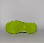 neon green Under Armour Curry Flow 10 basketball shoe featuring a black Warp upper and a white and green Flow midsole.