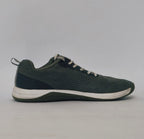 Black athletic sneakers with breathable knit upper and lightweight cushioned sole in used condition size US 7.5